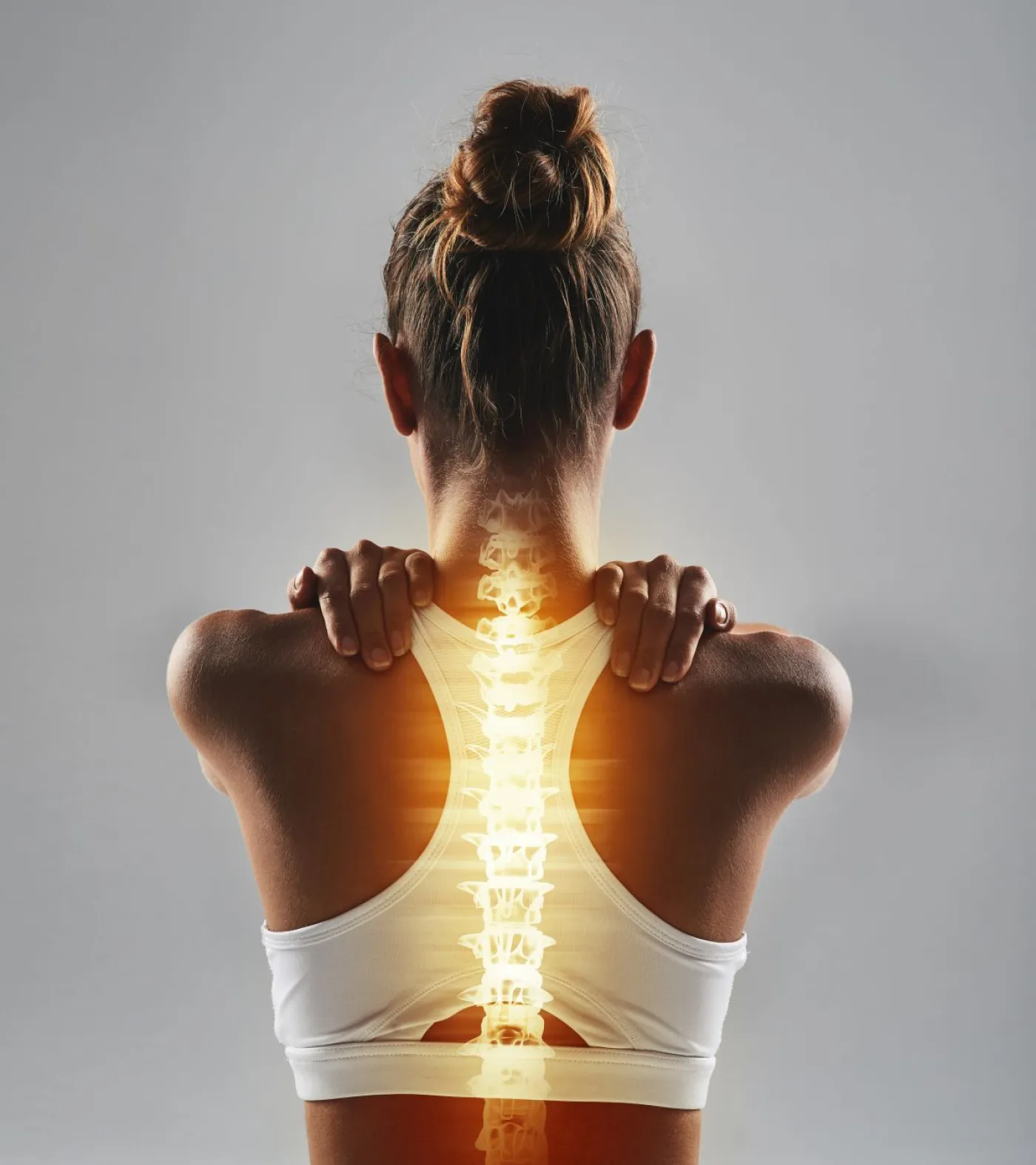 Rückenansicht als eine Art Röntgenfoto